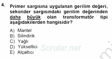 Güç Sistemleri Analizi 2013 - 2014 Dönem Sonu Sınavı 4.Soru