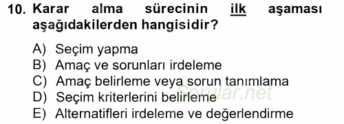 Kriz İletişimi Ve Yönetimi 2013 - 2014 Tek Ders Sınavı 10.Soru