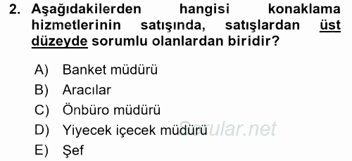 Satış Teknikleri 2016 - 2017 3 Ders Sınavı 2.Soru