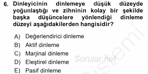 Satış Teknikleri 2016 - 2017 3 Ders Sınavı 6.Soru