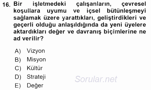 Çağrı Merkezi Yönetimi 2 2015 - 2016 Dönem Sonu Sınavı 16.Soru