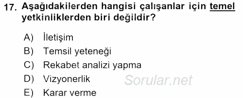 Çağrı Merkezi Yönetimi 2 2015 - 2016 Dönem Sonu Sınavı 17.Soru