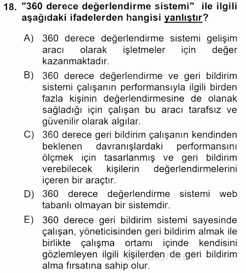 Çağrı Merkezi Yönetimi 2 2015 - 2016 Dönem Sonu Sınavı 18.Soru