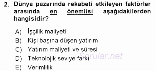 Çağrı Merkezi Yönetimi 2 2015 - 2016 Dönem Sonu Sınavı 2.Soru