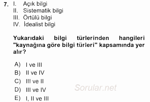 Çağrı Merkezi Yönetimi 2 2015 - 2016 Dönem Sonu Sınavı 7.Soru