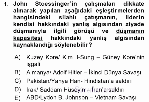 Diş Politika Analizi 2016 - 2017 Ara Sınavı 1.Soru