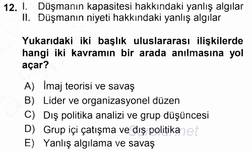 Diş Politika Analizi 2016 - 2017 Ara Sınavı 12.Soru