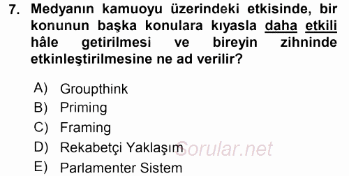 Diş Politika Analizi 2016 - 2017 Ara Sınavı 7.Soru