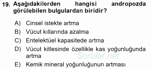 Yaşlı ve Hasta Bakım Hizmetleri 2017 - 2018 3 Ders Sınavı 19.Soru