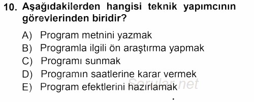 İletişim Ortamları Tasarımı 2013 - 2014 Tek Ders Sınavı 10.Soru