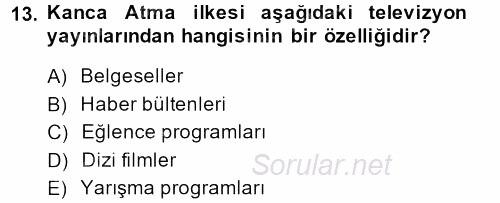 İletişim Ortamları Tasarımı 2013 - 2014 Tek Ders Sınavı 13.Soru