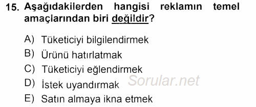 İletişim Ortamları Tasarımı 2013 - 2014 Tek Ders Sınavı 15.Soru