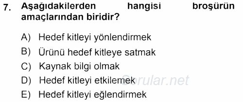 İletişim Ortamları Tasarımı 2013 - 2014 Tek Ders Sınavı 7.Soru
