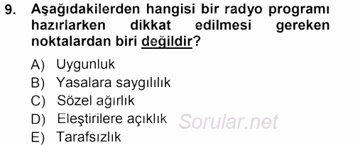İletişim Ortamları Tasarımı 2013 - 2014 Tek Ders Sınavı 9.Soru