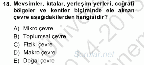 Etkili İletişim Teknikleri 2014 - 2015 Dönem Sonu Sınavı 18.Soru