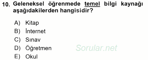 Temel Bilgi Teknolojileri 2 2016 - 2017 Dönem Sonu Sınavı 10.Soru
