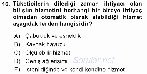 Temel Bilgi Teknolojileri 2 2016 - 2017 Dönem Sonu Sınavı 16.Soru