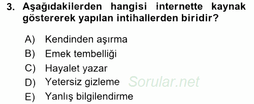 Temel Bilgi Teknolojileri 2 2016 - 2017 Dönem Sonu Sınavı 3.Soru