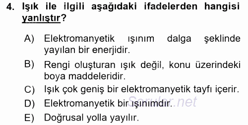 Temel Fotoğrafçılık 2017 - 2018 Ara Sınavı 4.Soru