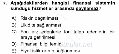 Bankalarda Kredi Yönetimi 2015 - 2016 Dönem Sonu Sınavı 7.Soru