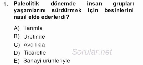 Eski Mezopotamya ve Mısır Tarihi 2014 - 2015 Ara Sınavı 1.Soru