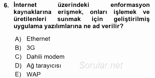 İnternet Yayıncılığı 2017 - 2018 Ara Sınavı 6.Soru