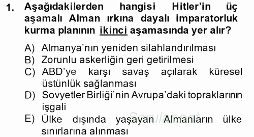 Siyasi Tarih 2 2012 - 2013 Ara Sınavı 1.Soru