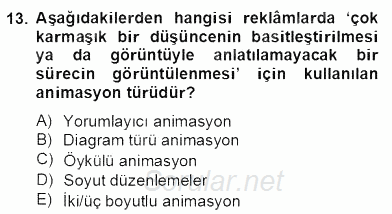 Marka İletişimi Tasarımı ve Uygulamaları 2013 - 2014 Dönem Sonu Sınavı 13.Soru