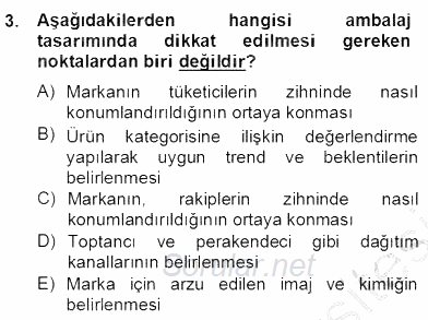 Marka İletişimi Tasarımı ve Uygulamaları 2013 - 2014 Dönem Sonu Sınavı 3.Soru