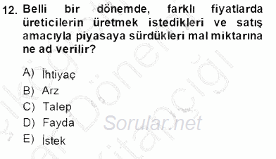 Medya Ekonomisi ve İşletmeciliği 2014 - 2015 Ara Sınavı 12.Soru