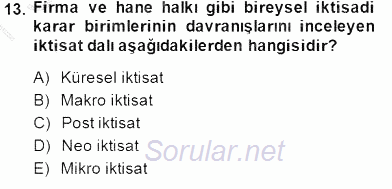 Medya Ekonomisi ve İşletmeciliği 2014 - 2015 Ara Sınavı 13.Soru