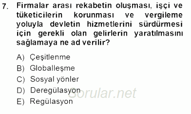 Medya Ekonomisi ve İşletmeciliği 2014 - 2015 Ara Sınavı 7.Soru