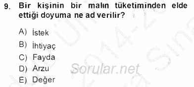 Medya Ekonomisi ve İşletmeciliği 2014 - 2015 Ara Sınavı 9.Soru