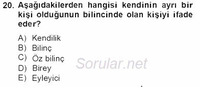 Zihin Felsefesi 2013 - 2014 Tek Ders Sınavı 20.Soru
