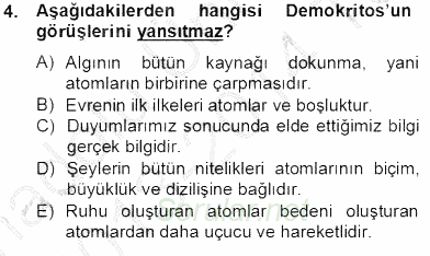 Zihin Felsefesi 2013 - 2014 Tek Ders Sınavı 4.Soru