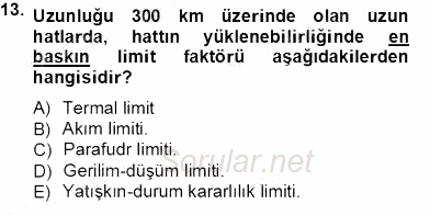 Güç Sistemleri Analizi 2013 - 2014 Tek Ders Sınavı 13.Soru