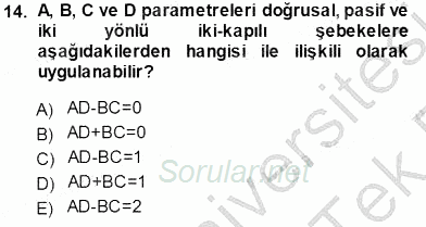 Güç Sistemleri Analizi 2013 - 2014 Tek Ders Sınavı 14.Soru