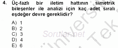 Güç Sistemleri Analizi 2013 - 2014 Tek Ders Sınavı 4.Soru