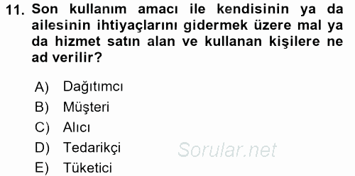 Reklamcılık 2016 - 2017 Dönem Sonu Sınavı 11.Soru