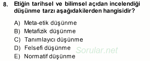 İşletmelerde Sosyal Sorumluluk Ve Etik 2013 - 2014 Tek Ders Sınavı 8.Soru