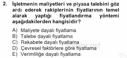 İş Planı 2012 - 2013 Dönem Sonu Sınavı 2.Soru