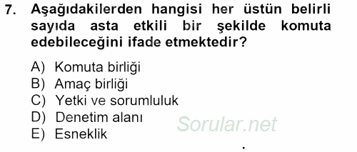 İş Planı 2012 - 2013 Dönem Sonu Sınavı 7.Soru