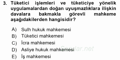 Medeni Usul Hukuku 2015 - 2016 Tek Ders Sınavı 3.Soru