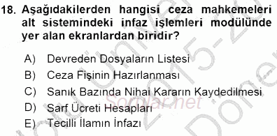 Ulusal Yargı Ağı Projesi 1 2015 - 2016 Dönem Sonu Sınavı 18.Soru