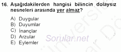 Zihin Felsefesi 2012 - 2013 Dönem Sonu Sınavı 16.Soru