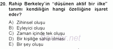 Zihin Felsefesi 2012 - 2013 Dönem Sonu Sınavı 20.Soru