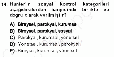 Kriminoloji 2013 - 2014 Ara Sınavı 14.Soru