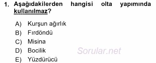 Balık Yetiştiriciliği 2016 - 2017 3 Ders Sınavı 1.Soru