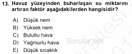 Balık Yetiştiriciliği 2016 - 2017 3 Ders Sınavı 13.Soru