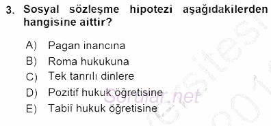 Anayasa 1 2015 - 2016 Dönem Sonu Sınavı 3.Soru